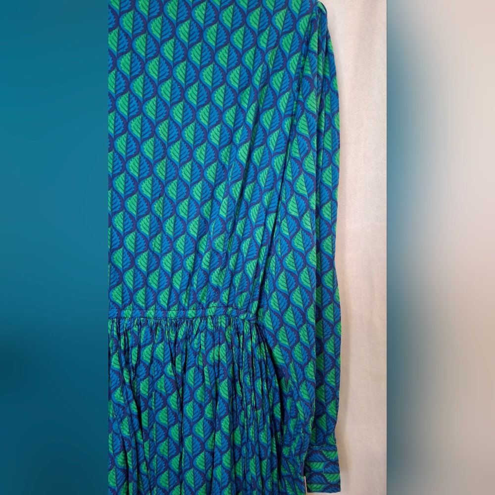Afrofunkk is Tribal Funkk Blue Green Long Sleeve Dress Size 12 Womens - Picture 14 of 14
